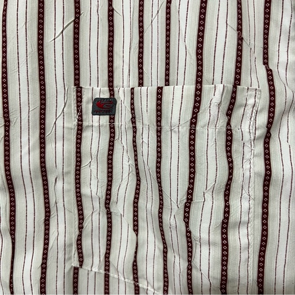 Point Zero Red and White Striped Short Sleeve Textured Button Down - Picture 7 of 9